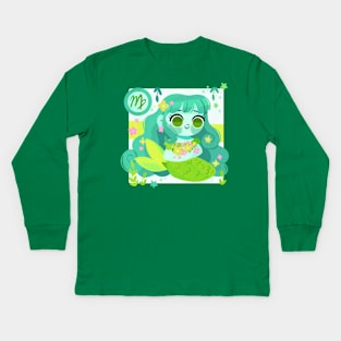 Virgo Mermaid Kids Long Sleeve T-Shirt